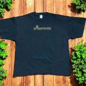 Gildan Vintage Y2K US Army Of One Embroidered Recruit Black T-Shirt Mens 2XL